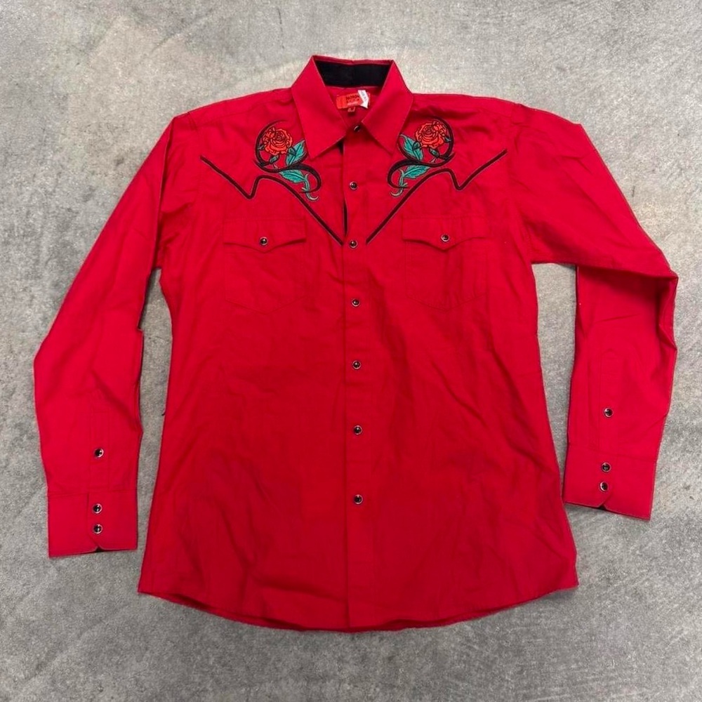 American Vintage Red Embroidered Men's Shirt